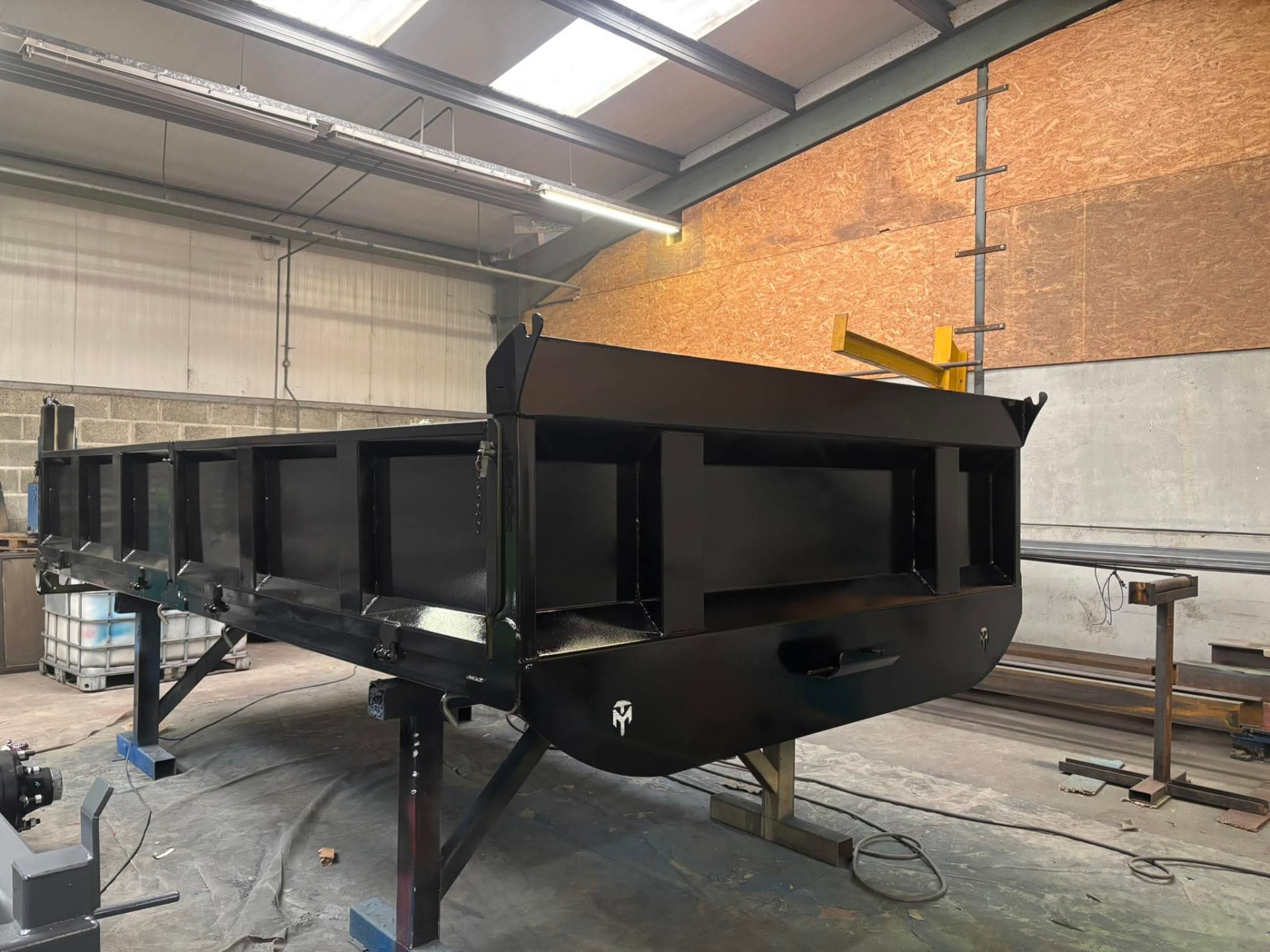 MT Plant trailer body through paint in the workshop